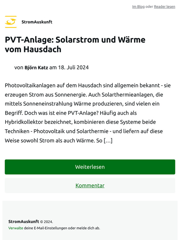 PVT-Anlage: Solarstrom und Wärme vom Hausdach