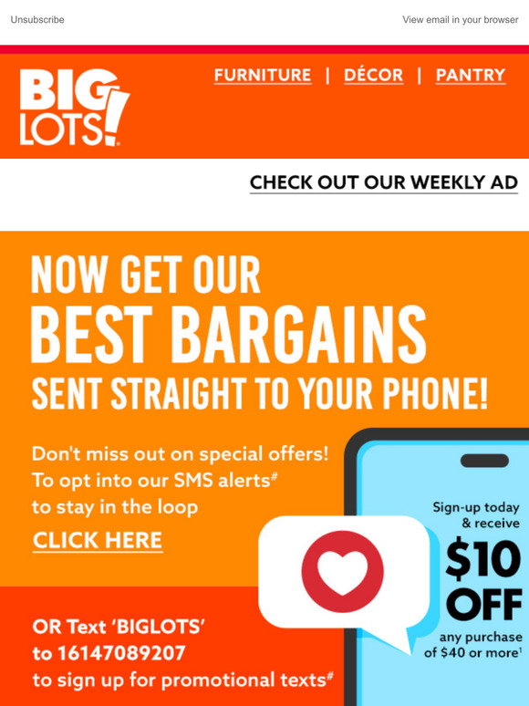 Big Lots: Can we text you? | Milled