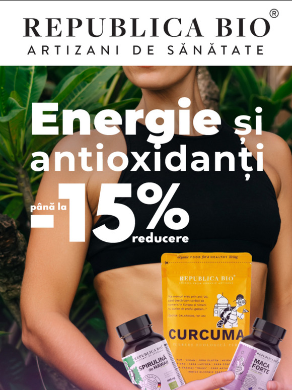 📣 Energie și antioxidanți marca Republica BIO cu până la -15% reducere
