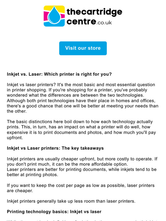 Inkjet vs Laser - Which printer is right for you?
