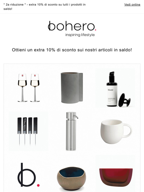* 2a riduzione * - extra 10% di sconto su tutti i prodotti in saldo!