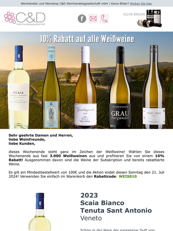 Dieses Wochenende: 10% Rabatt auf alle Weißweine!