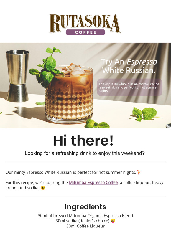 Weekend Rutasoka Coffee Cocktails 🍹