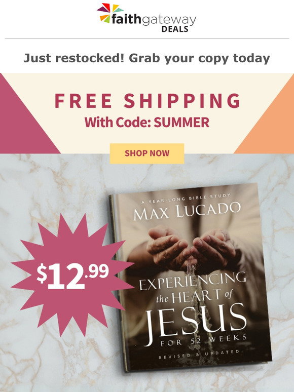 FaithGateway back in stock 😍 Max Lucado's Experiencing the Heart