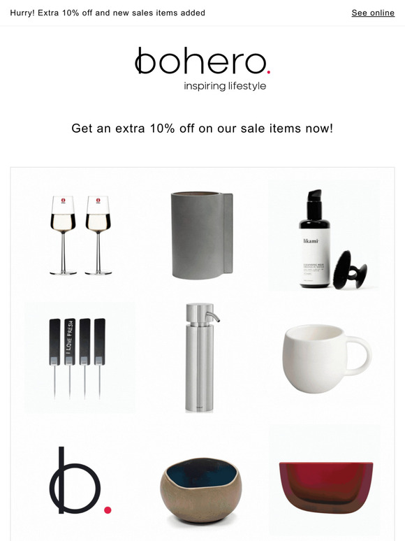 Hurry! Extra 10% off and new sales items added