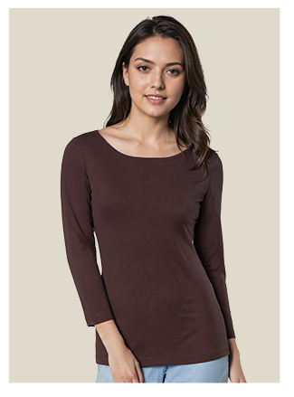 Shop 3/4 Sleeve British Tee | Chocolate Plum