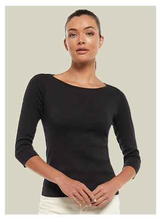 Shop 3/4 Sleeve British Tee | Black