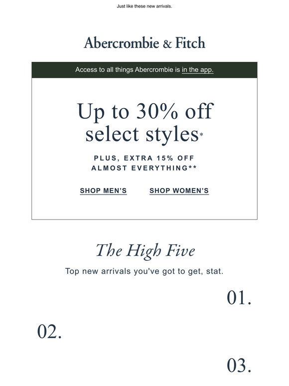 Abercrombie &amp; Fitch Email Newsletters: Shop Sales, Discounts, and ...