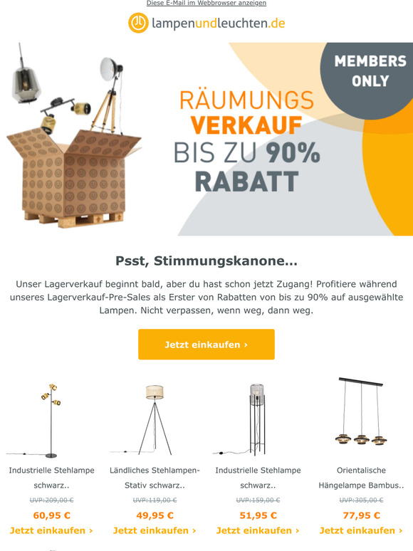 Members Only Pre-Sale: bis zu 90% Rabatt!