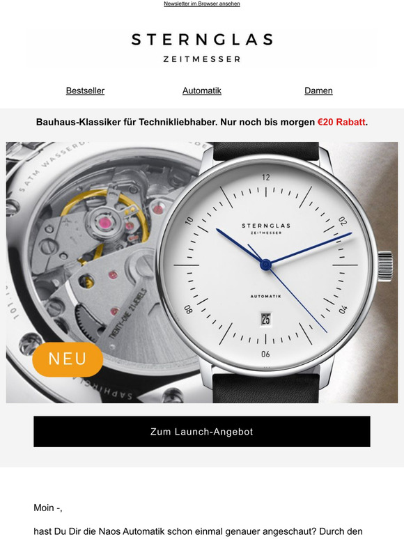 Für Technikliebhaber: Sichere Dir Deine Naos XL Automatik