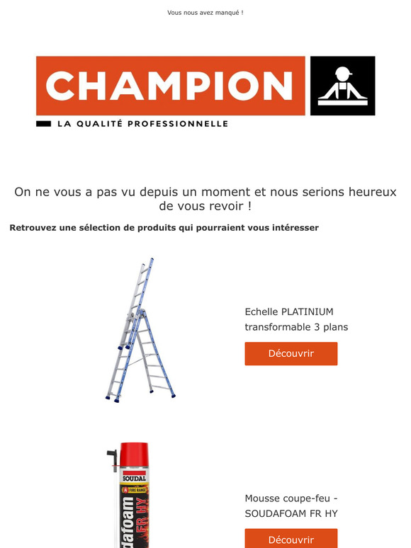 Bonjour —, nous avons pensé à vous !