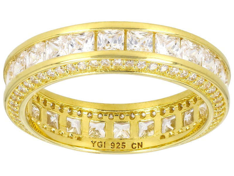 Cubic Zirconia 18k Yellow Gold Over Sterling Silver Band 4.00ctw