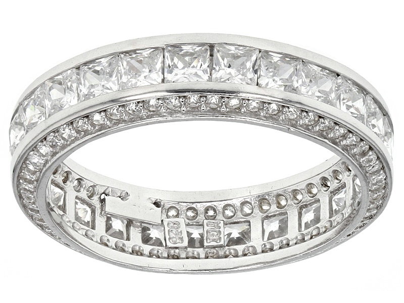 Cubic Zirconia Rhodium Over Sterling Silver Band 4.00ctw