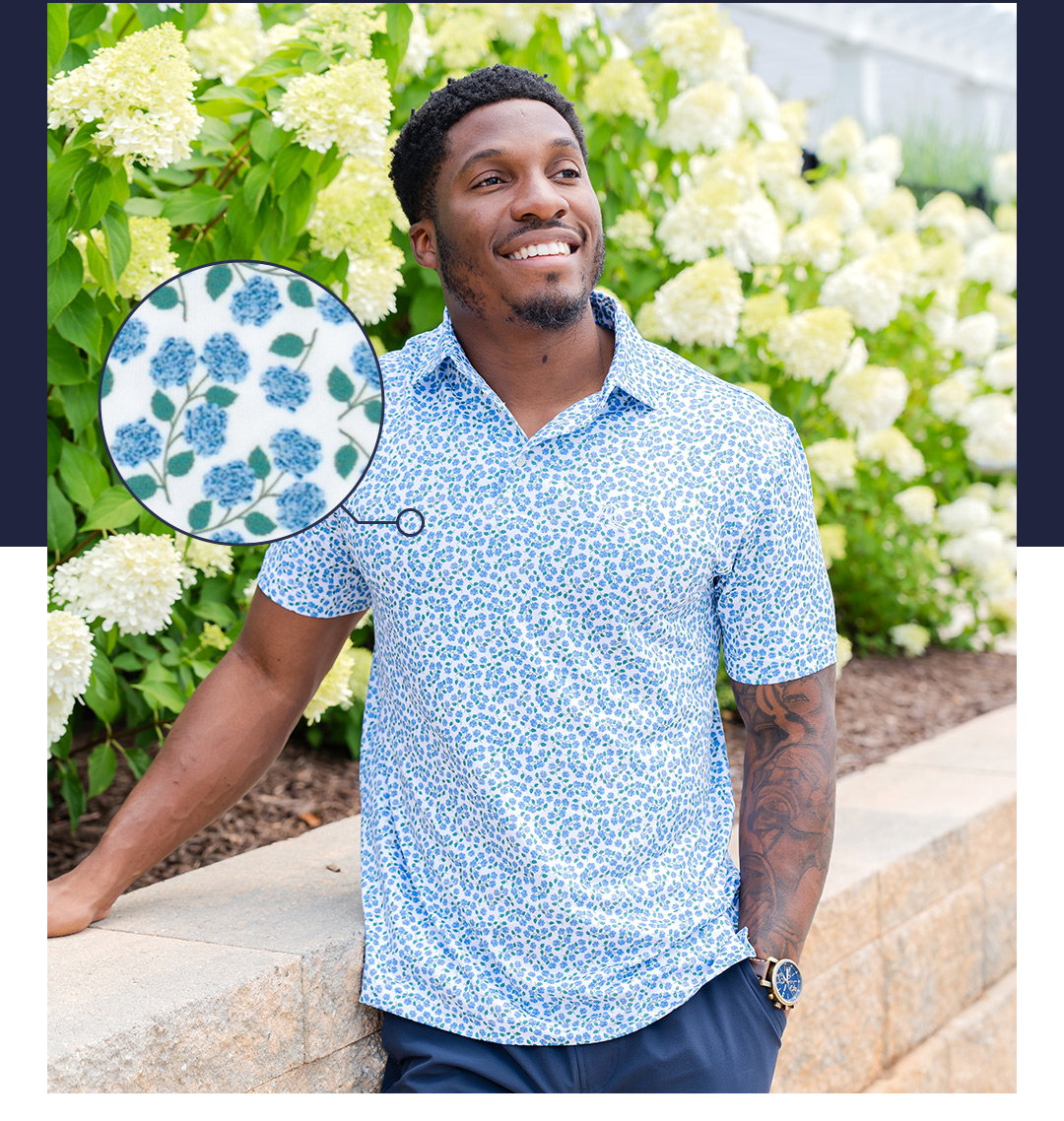 The Hydrangea - White | Performance Polo