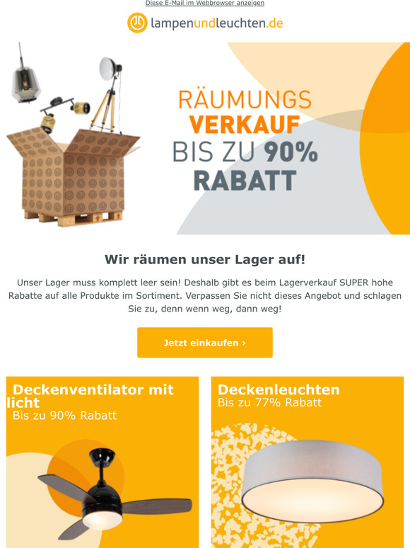 Start Lagerverkauf