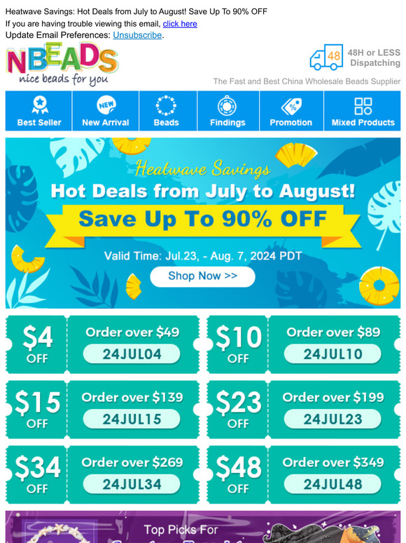 Heatwave Savings: Hot Deals from July to August! Save Up To 90% OFF