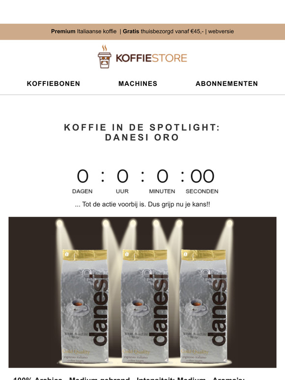 20% korting op 3kg Danesi Oro koffiepakket☕