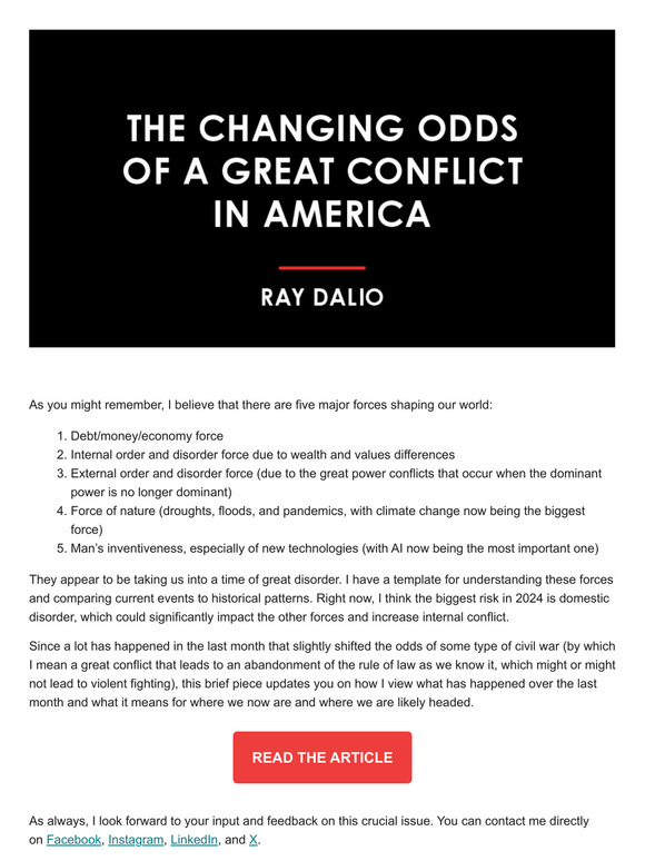 The Changing Odds of a Great Conflict in America