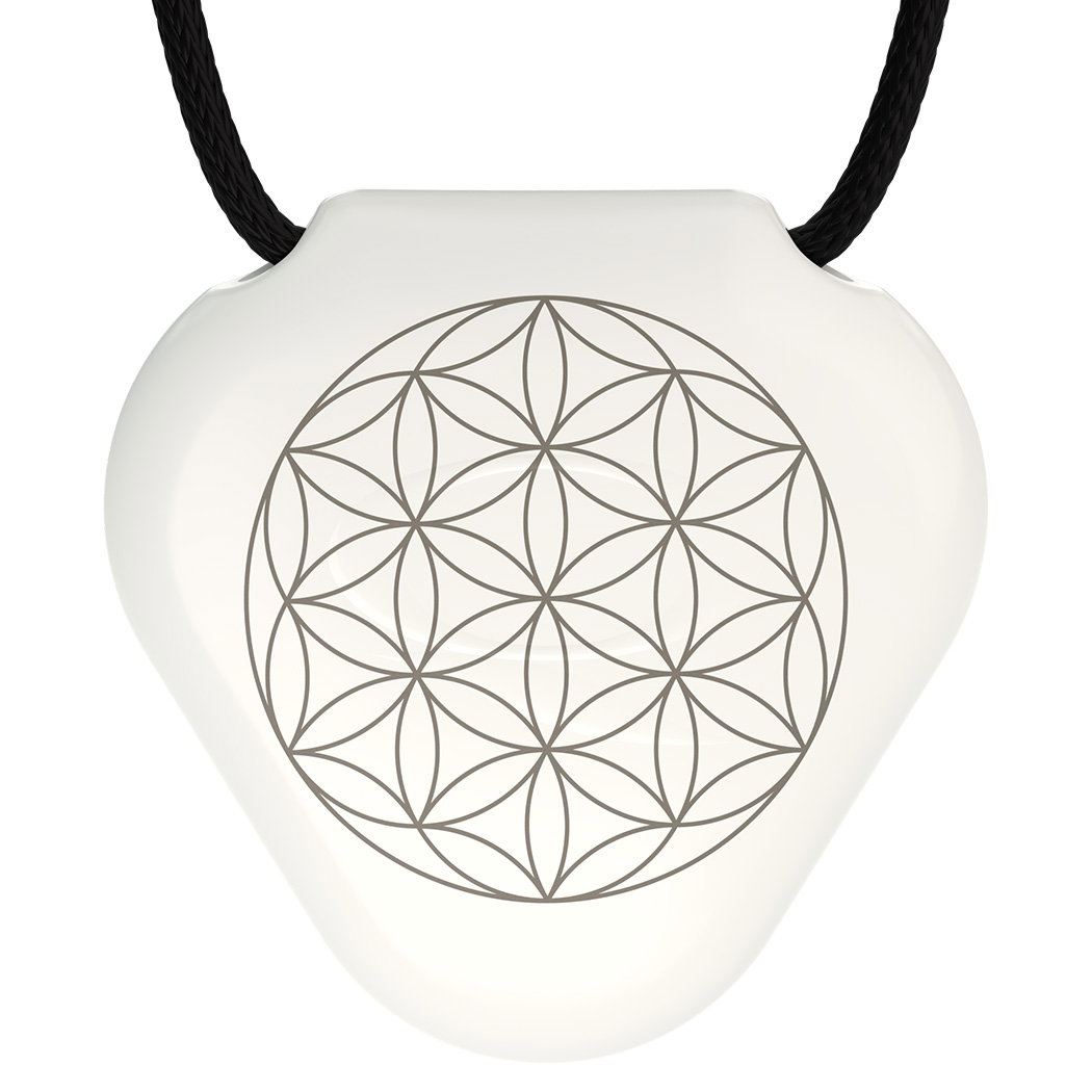 White Flower of Life Q-Link Acrylic SRT-3 Pendant (New!)
