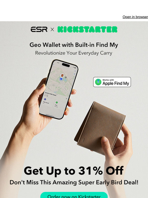 Introducing the world's first wallet with built-in Find My! Get 31% off now | ESR