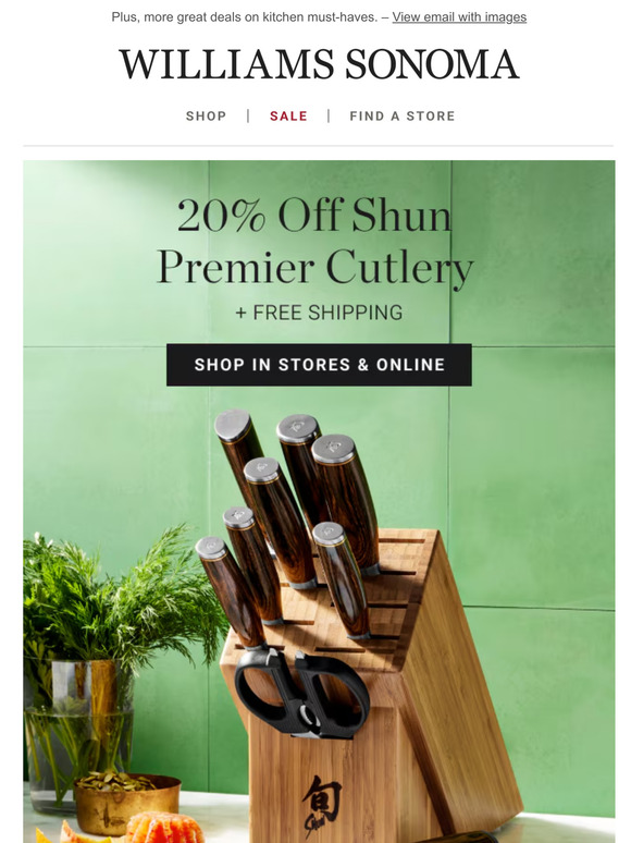 WilliamsSonoma Email Newsletters Shop Sales, Discounts, and Coupon Codes