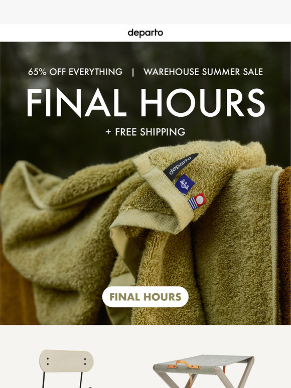FINAL HOURS  |  65% OFF EVERYTHING