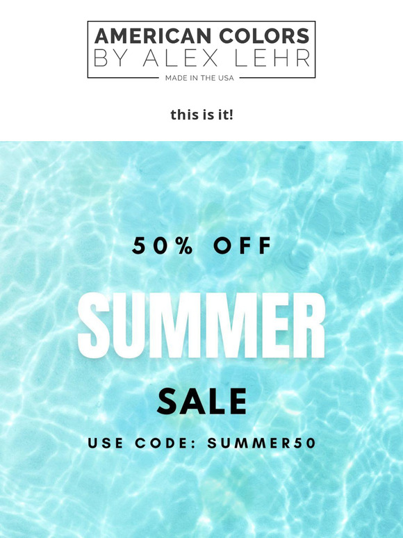 Summer Sale 50% off now
