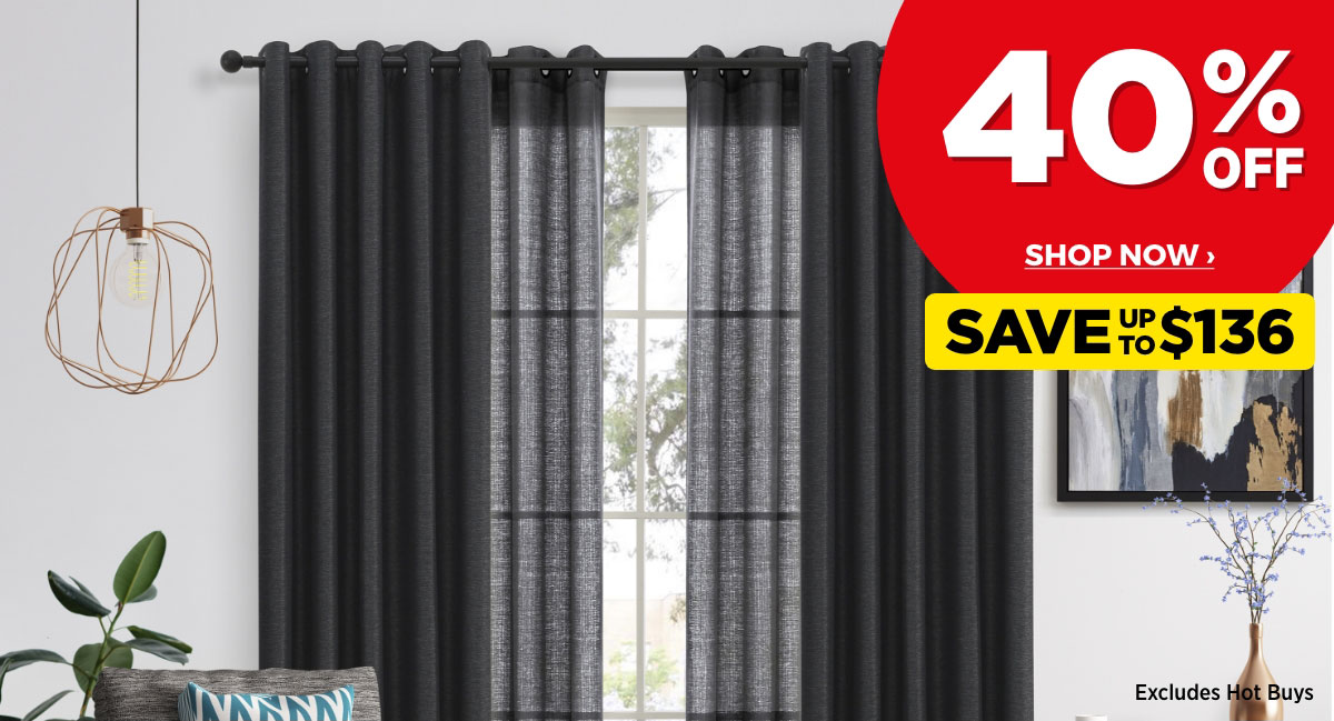 40% Off ALL Ready TO Hang Eyelet Curtains