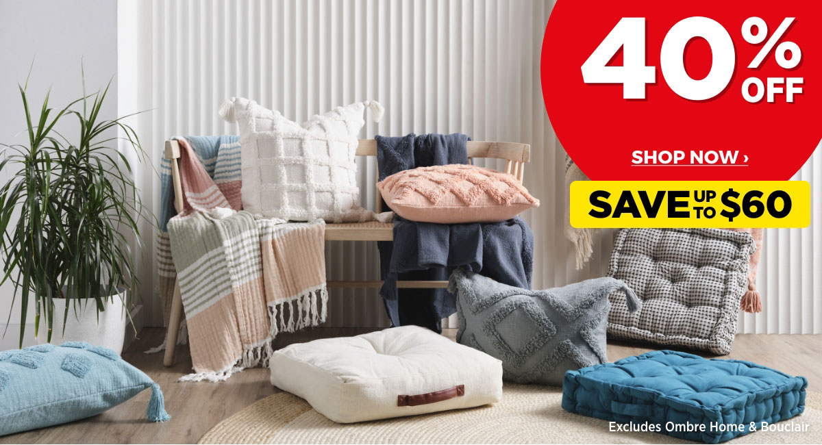 40% Off Cushions, Cushion Covers & Throws
