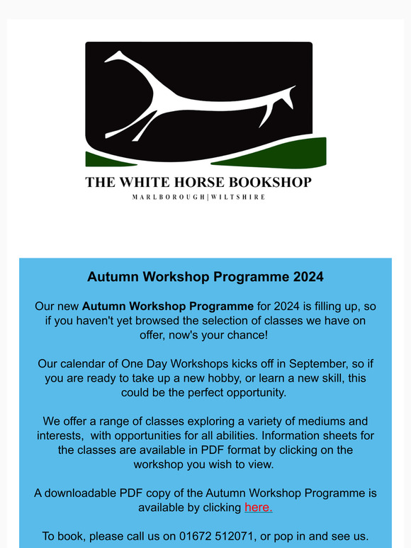Autumn Workshop Programme 2024