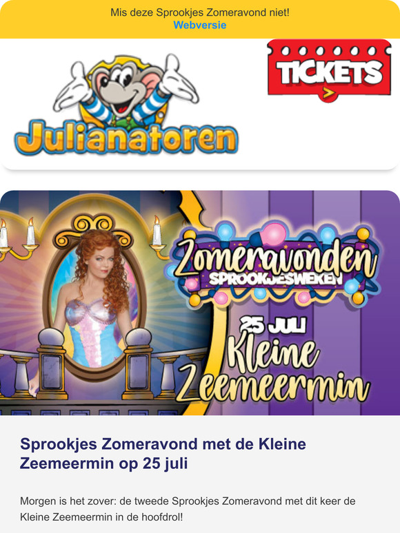 De Kleine Zeemeermin schittert op 2e Sprookjes Zomeravond op 25 juli ✨