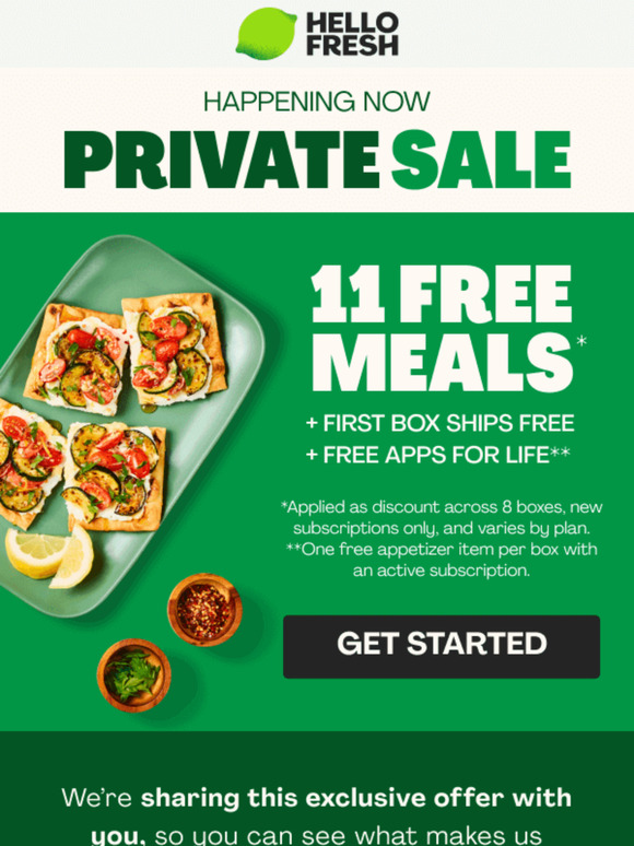 Your Private Sale Offer: 11 FREE MEALS