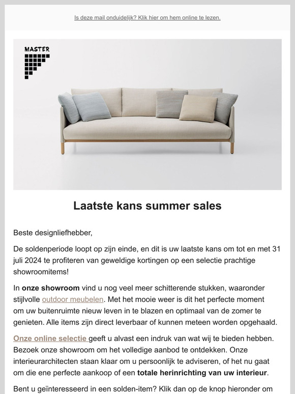 Laatste kans! Zomersolden 🌞 Ontdek showroommodellen aan interessante prijzen