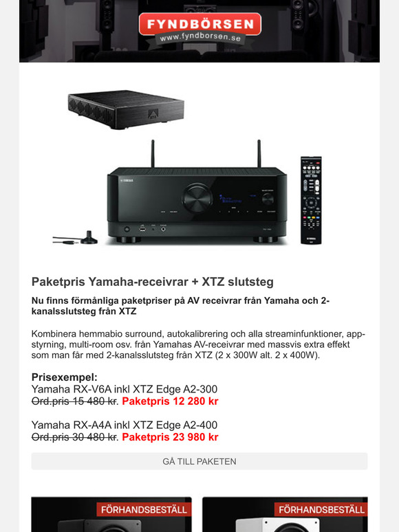 Paketpriser Yamaha inkl XTZ-slutsteg, förbokningsrabatter på XTZ