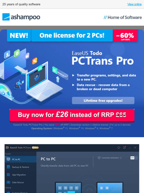 Ashampoo: Professional PC transfer software for Windows - EaseUS Todo ...