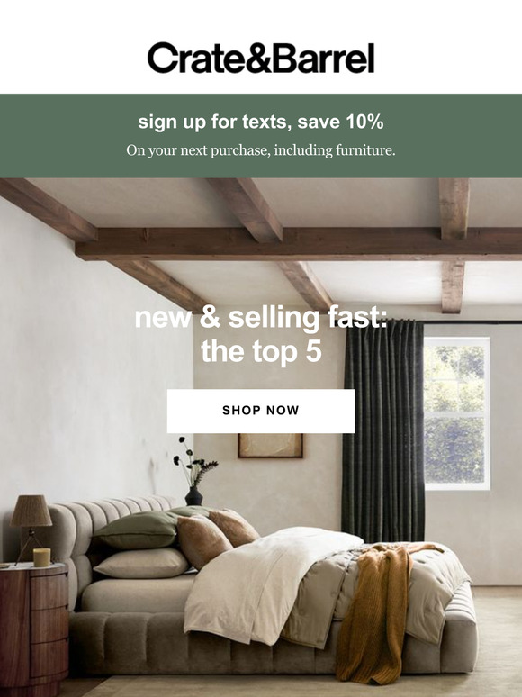 Crate and Barrel Email Newsletters Shop Sales, Discounts, and Coupon Codes