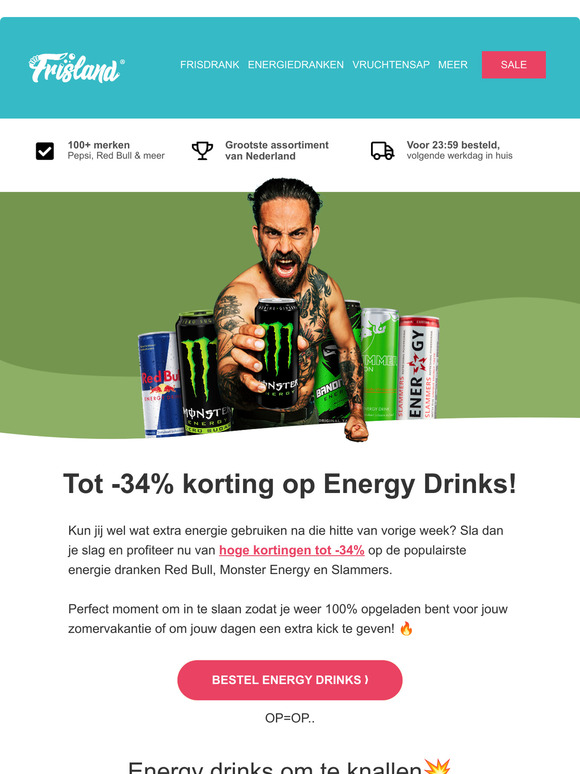 🔋 Energy Drinks! Tot wel 34% korting!