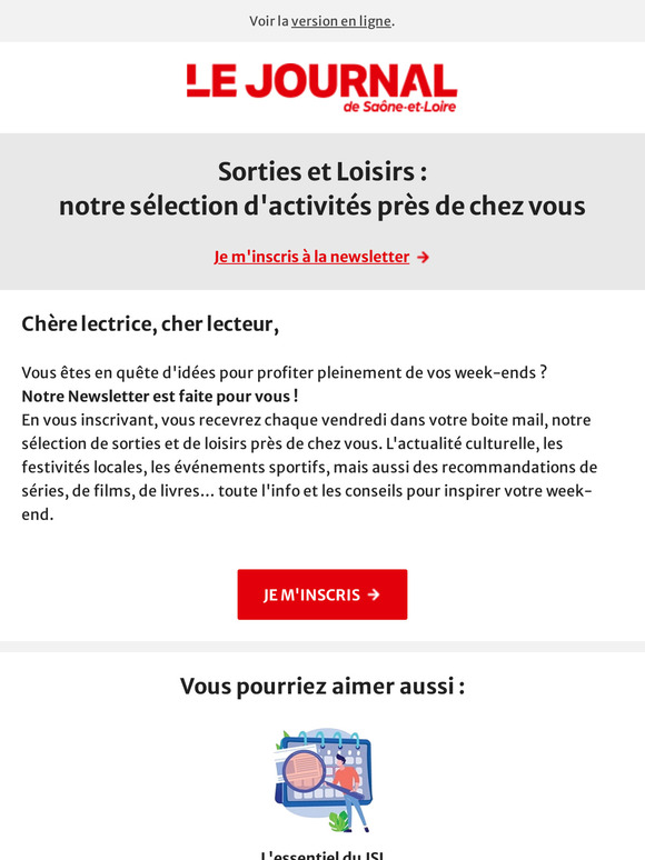 Vous ne savez pas quoi faire ce week-end ?