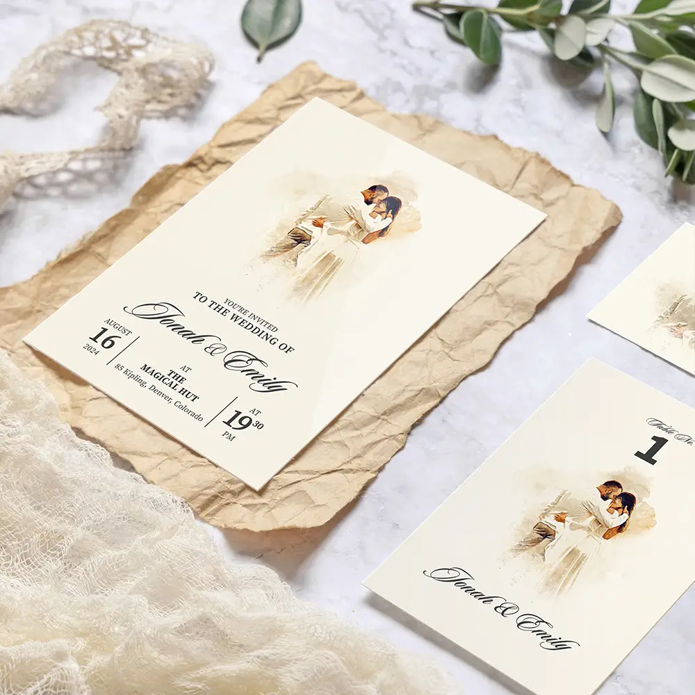 Image of Forever in Watercolor - Custom Wedding Invitations