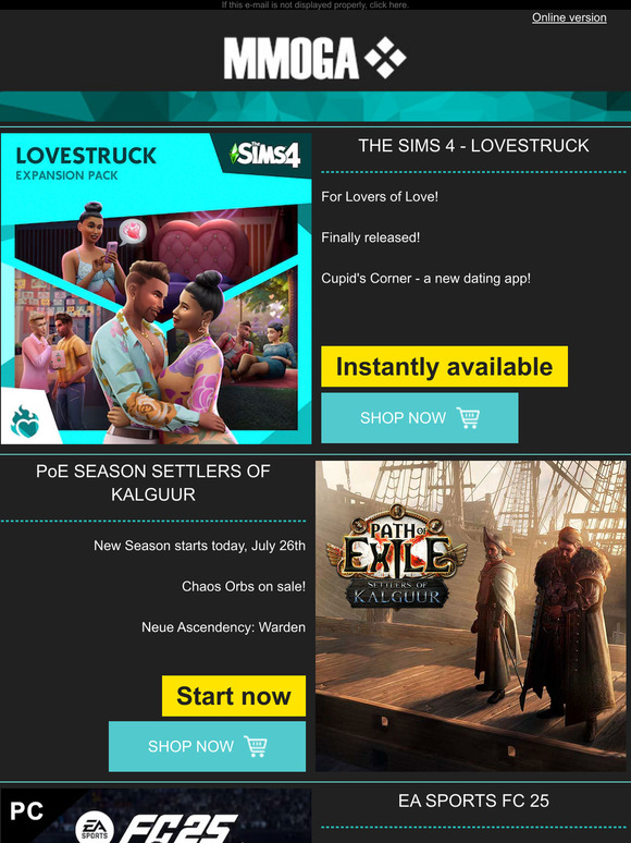 MMOGA - Sims 4 Addon! PoE Season Settlers of Kalguur! EA Sports FC 25!