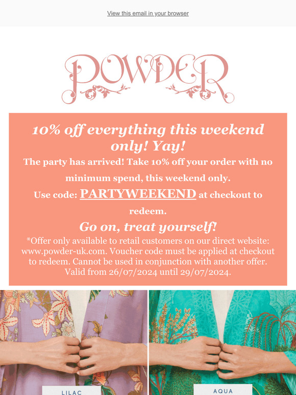 10% off for a weekend only! YAY!