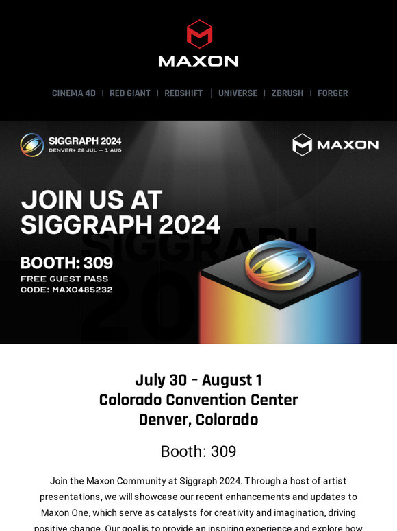 Maxon Siggraph 2024 Speaker Lineup Announced! Milled