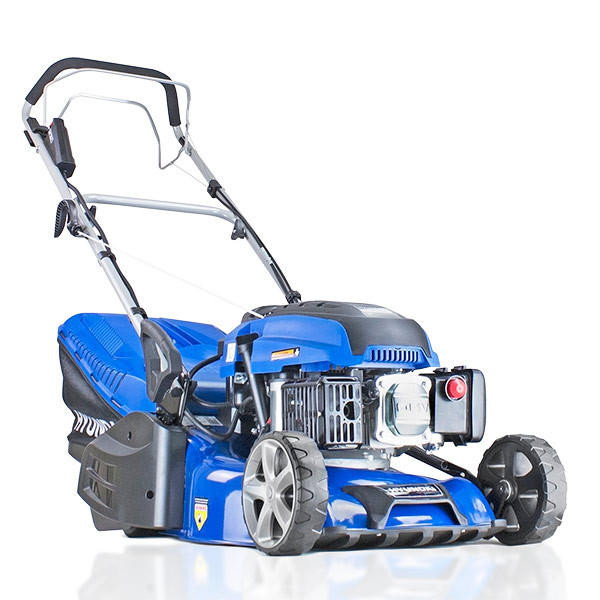 Hyundai 17" / 43cm 139cc Electric-Start Self-Propelled Petrol Roller Lawnmower, 25-75mm Cuts , Rear Discharge | HYM430SPER