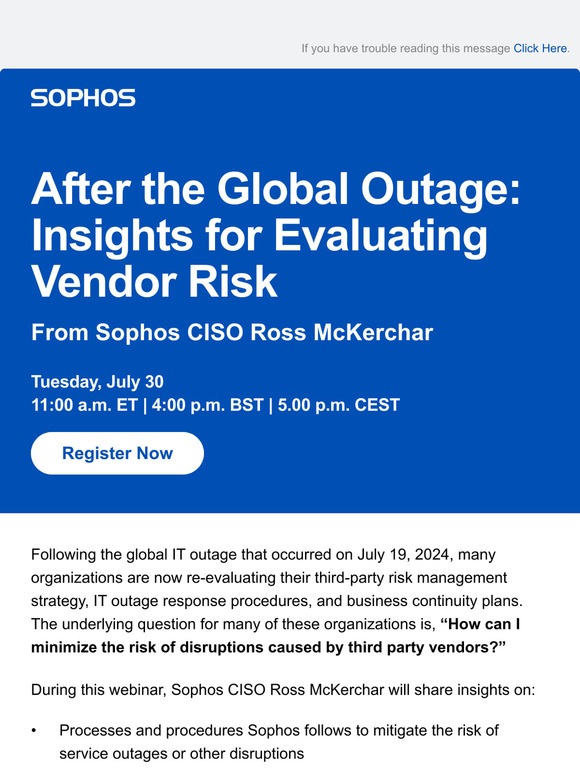 [Live Webinar] After the Global Outage: Insights for Evaluating Vendor Risk