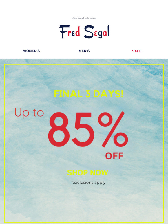 FINAL 3 DAYS: 85% OFF!