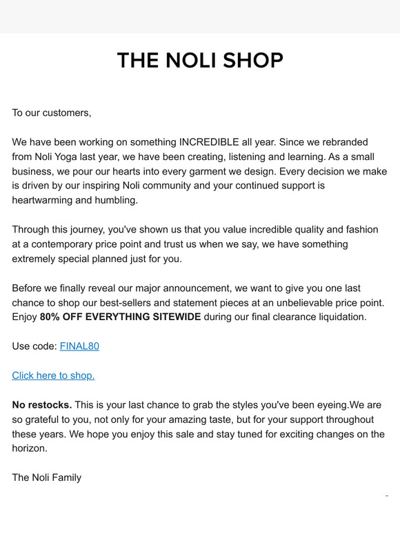 📢 Dear Friends, we have news on the future of Noli
