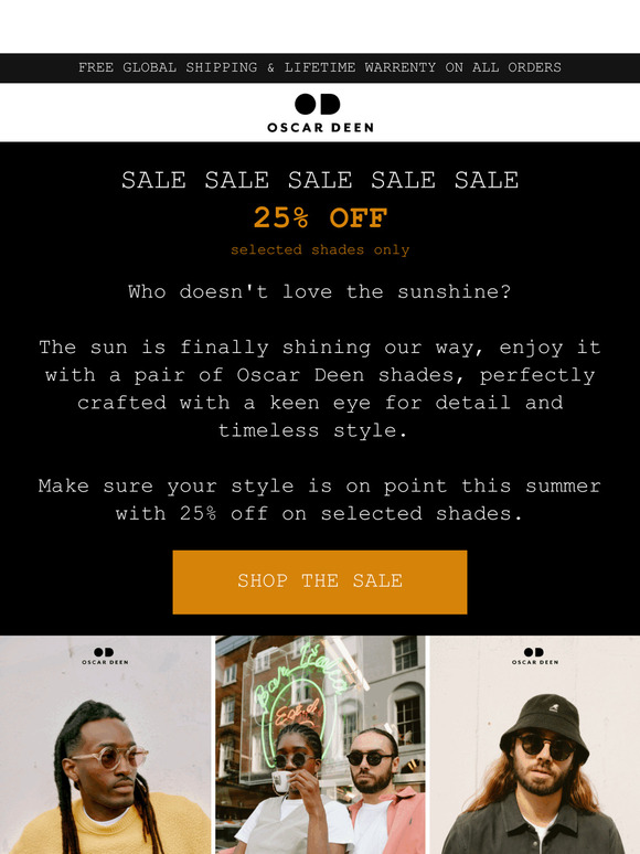25% Off Shades 🔥