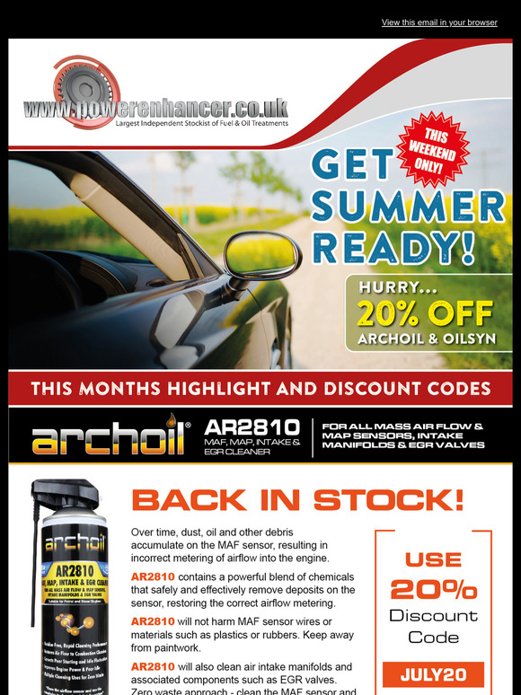 Hurry 20% off Archoil and Oilsyn! 😃