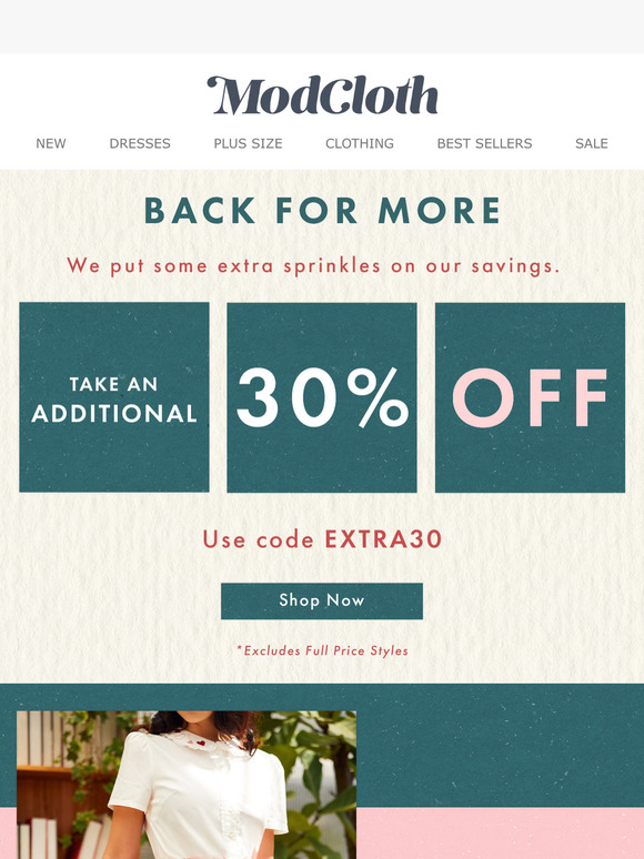 Modcloth Email Newsletters Shop Sales, Discounts, and Coupon Codes