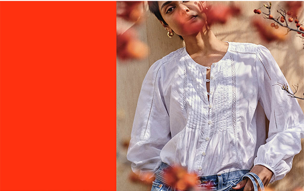 Womens Aliyah Long-sleeve Blouse